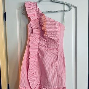 Womens Lilly Pulitzer one shoulder Seersucker Size 2